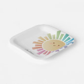 レインボーカラフルサンシャインベビーシャワー ペーパープレート (傾斜あり)