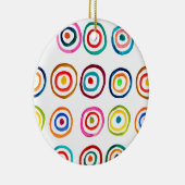 レインボーカラフルサークルのアートウォーター色 セラミックオーナメント (右)