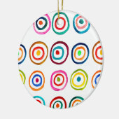 レインボーカラフルサークルのアートウォーター色 セラミックオーナメント (左)
