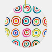 レインボーカラフルサークルのアートウォーター色 セラミックオーナメント (裏面)