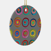 レインボーカラフルサークルのアートウォーター色 セラミックオーナメント (右)