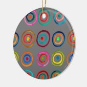 レインボーカラフルサークルのアートウォーター色 セラミックオーナメント (左)