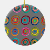 レインボーカラフルサークルのアートウォーター色 セラミックオーナメント (裏面)