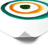 レインボーカラフルサークルのアートウォーター色 ポスター (角)