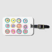 レインボーカラフルサークルのアートウォーター色 ラゲッジタグ (正面横)