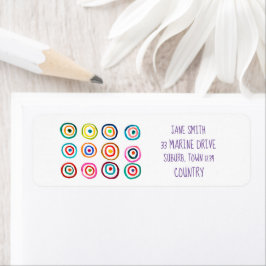 レインボーカラフルサークルのアートウォーター色 ラベル