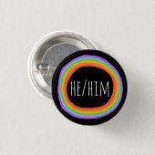 レインボーカラフルサークルブラック 缶バッジ (正面&裏面)