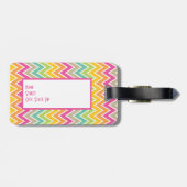 レインボーカラフルシェブロン模様 ラゲッジタグ (裏面横)