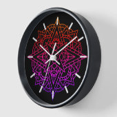 レインボーカラフルシンプルマンダラ 壁時計 (傾斜)