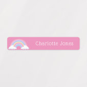 レインボーカラフルシンプル防水キッズ名 ラベル (デザイン1)