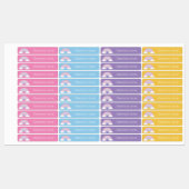 レインボーカラフルシンプル防水キッズ名 ラベル (シート)