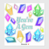 レインボーカラフルジェムストーンジオデズあなたはA宝石 シール (シート)