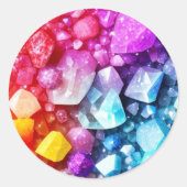 レインボーカラフルジェムストーン岩 ラウンドシール (正面)