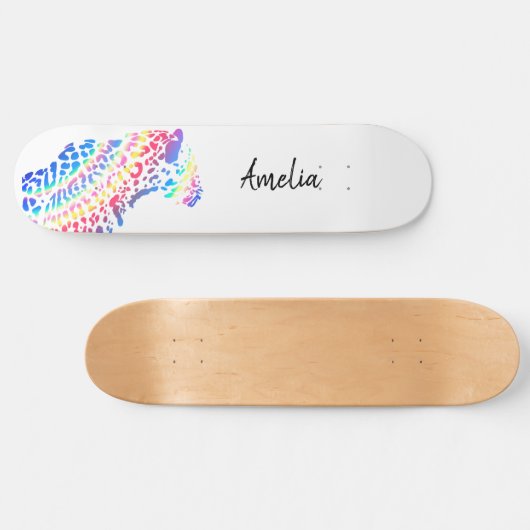 レインボーカラフルジャガースケートボード スケートボード (横)