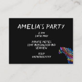 レインボーカラフルジャガーパーティの招待状 エンクロージャーカード (裏面)