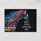 レインボーカラフルジャガーパーティの招待状 エンクロージャーカード (正面)