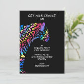 レインボーカラフルジャガーパーティの招待状 招待状 (スタンド正面)