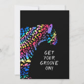 レインボーカラフルジャガーパーティの招待状 招待状 (正面)