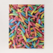 レインボーカラフルスウィートキャンディおもしろいシュガートリート ジグソーパズル (縦)