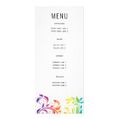 レインボーカラフルスクロール葉レズ結婚ビアン ラックカード (裏面)