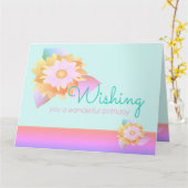 レインボーカラフルスタイル カード (黄色い花)