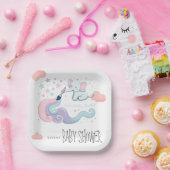 レインボーカラフルスターオンクラウド9象 ペーパープレート (パーティー)