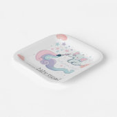 レインボーカラフルスターオンクラウド9象 ペーパープレート (傾斜あり)