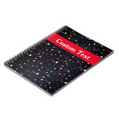 レインボーカラフルスターズかわいいブラック ノートブック (左側)