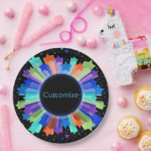 レインボーカラフルスターバストパーティー紙プレート ペーパープレート (パーティー)