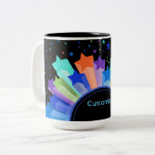 レインボーカラフルスターバストマグ ツートーンマグカップ (正面左)