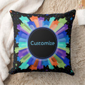 レインボーカラフルスターバスト装飾用クッション クッション (ブランケット)