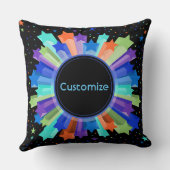 レインボーカラフルスターバスト装飾用クッション クッション (裏面)