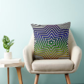 レインボーカラフルスターピローレッドイエローブルーグリーン クッション (椅子)