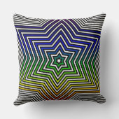 レインボーカラフルスターピローレッドイエローブルーグリーン クッション (裏面)