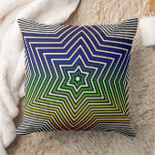 レインボーカラフルスターピローレッドイエローブルーグリーン クッション (ブランケット)