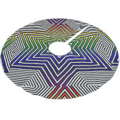 レインボーカラフルスターレッドブルーグリーンホリデーギフト ブラッシュドポリエステルツリースカート (アングル)