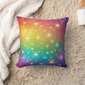 レインボーカラフルスター宇宙 クッション (ブランケット)