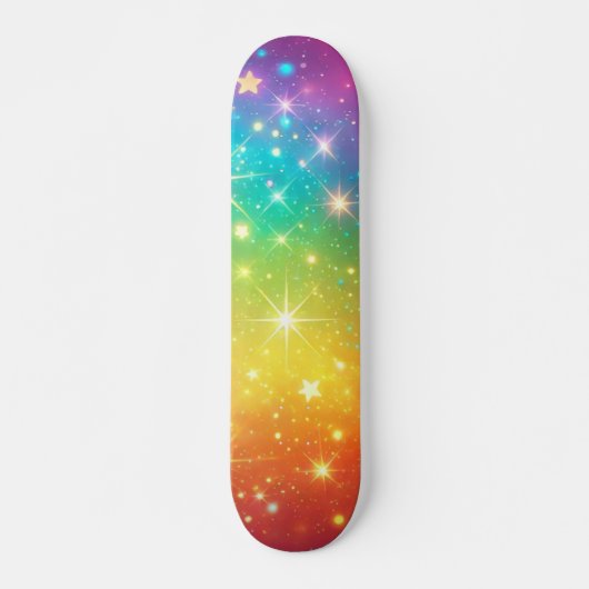 レインボーカラフルスター宇宙 スケートボード (正面)