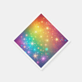 レインボーカラフルスター宇宙 スタンダードカクテルナプキン (角)