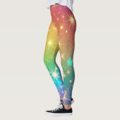 レインボーカラフルスター宇宙 レギンス (左)