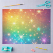 レインボーカラフルスター宇宙 薄葉紙 (クラフト)