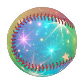 レインボーカラフルスター宇宙 野球ボール (正面左)