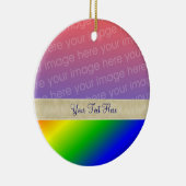 レインボーカラフルストライプオーナメント セラミックオーナメント (右)