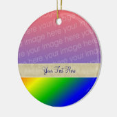 レインボーカラフルストライプオーナメント セラミックオーナメント (左)