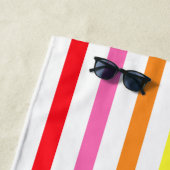 レインボーカラフルストライプゲイプライド ビーチタオル (インサイチュ)