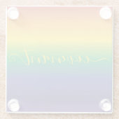 レインボーカラフルストライプズガラスコースター ガラスコースター (裏面)