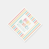 レインボーカラフルストライプベビーブランチ招待 スタンダードカクテルナプキン (角)