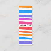 レインボーカラフルストライプミニマルカッコいいリスト スキニー名刺 (正面)