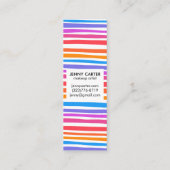 レインボーカラフルストライプミニマルカッコいいリスト スキニー名刺 (裏面)