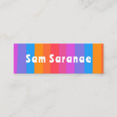 レインボーカラフルストライプミニマルカッコいいレトロ スキニー名刺 (正面)